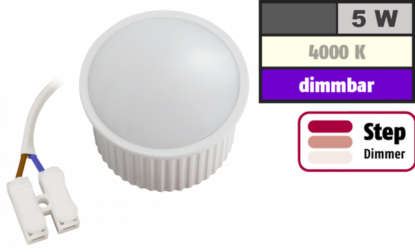 LED-Modul 5W, 400Lumen, 230V, 50x30mm, Neutralweiß, Step-Dimmbar